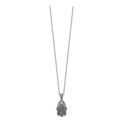 Sterling Silver Filigree Hamsa Necklace – view 3