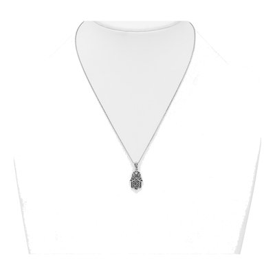 Sterling Silver Filigree Hamsa Necklace – view 4