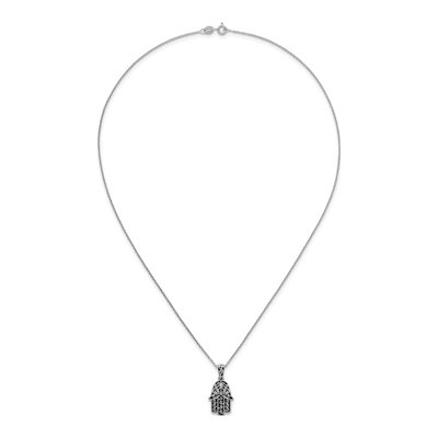 Sterling Silver Filigree Hamsa Necklace – view 5