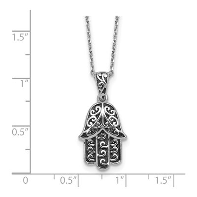 Sterling Silver Filigree Hamsa Necklace – view 6