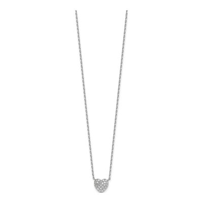 Sterling Silver CZ Heart Pendant Necklace – view 3