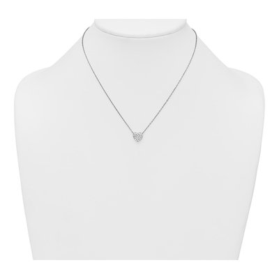 Sterling Silver CZ Heart Pendant Necklace – view 4