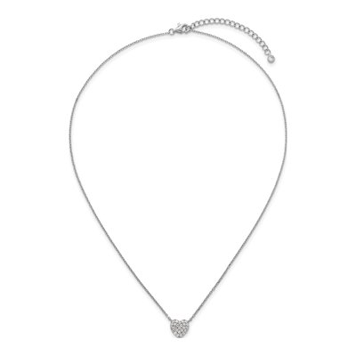 Sterling Silver CZ Heart Pendant Necklace – view 5