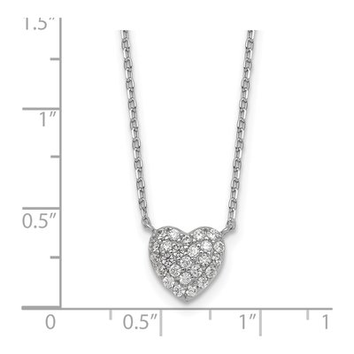 Sterling Silver CZ Heart Pendant Necklace – view 6