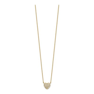 Gold-Plated Sterling Silver CZ Heart Pendant Necklace – view 3