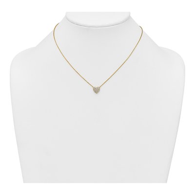 Gold-Plated Sterling Silver CZ Heart Pendant Necklace – view 4