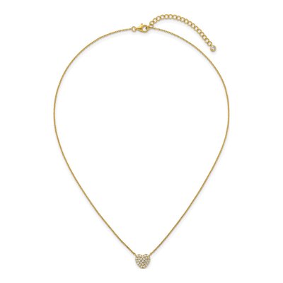Gold-Plated Sterling Silver CZ Heart Pendant Necklace – view 5