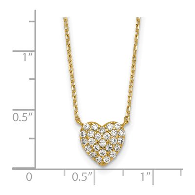 Gold-Plated Sterling Silver CZ Heart Pendant Necklace – view 6