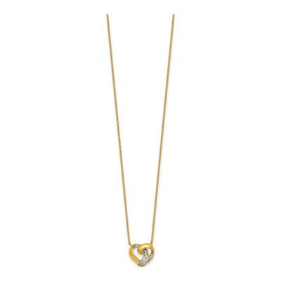 Gold-Plated Sterling Silver CZ Love Knot Heart Pendant Necklace – view 3
