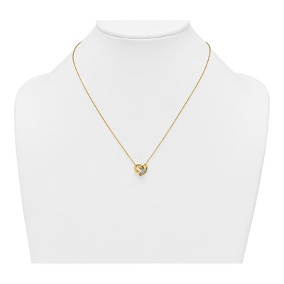 Gold-Plated Sterling Silver CZ Love Knot Heart Pendant Necklace – view 4