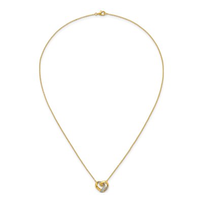 Gold-Plated Sterling Silver CZ Love Knot Heart Pendant Necklace – view 5