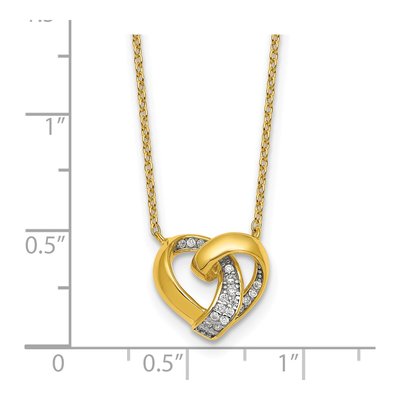 Gold-Plated Sterling Silver CZ Love Knot Heart Pendant Necklace – view 6