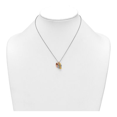 Gold-Plated Sterling Silver CZ Pawprint Bone Heart Pendant Necklace – view 4