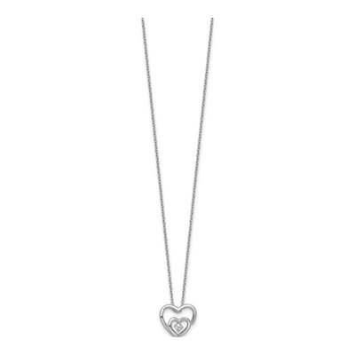 Sterling Silver CZ Open Hearts Pendant Necklace – view 3