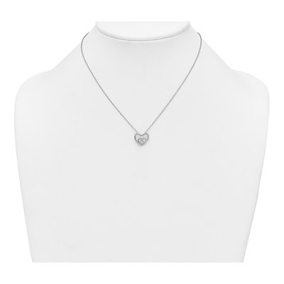 Sterling Silver CZ Open Hearts Pendant Necklace – view 4