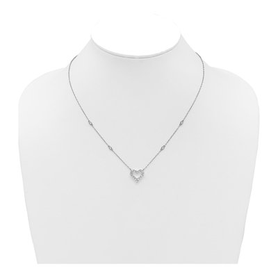 Sterling Silver CZ Open Heart Pendant Necklace – view 4