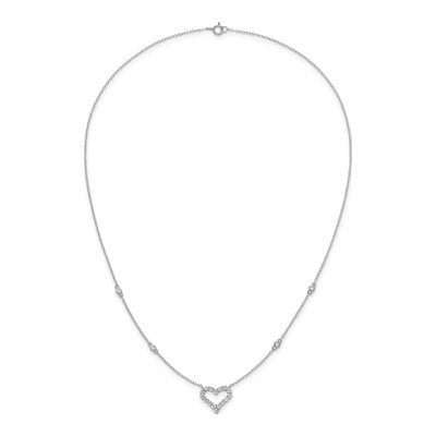 Sterling Silver CZ Open Heart Pendant Necklace – view 5