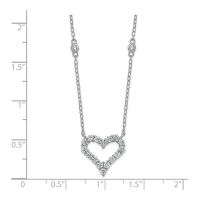Sterling Silver CZ Open Heart Pendant Necklace – view 6