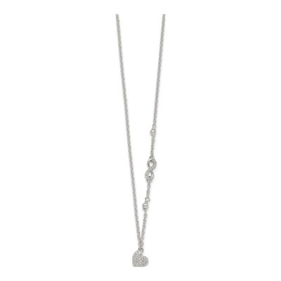 Sterling Silver CZ Infinity Heart Pendant Necklace – view 3