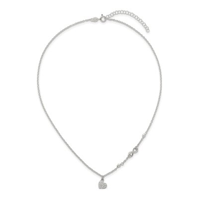 Sterling Silver CZ Infinity Heart Pendant Necklace – view 5