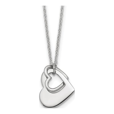 Sterling Silver Heart Cutout Pendant Necklace