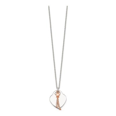 Sterling Silver CZ Heart Star Pendant Necklace – view 3