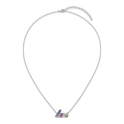 Sterling Silver CZ LOVE Pendant Necklace – view 5