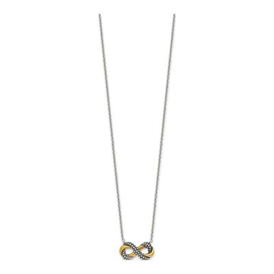 Sterling Silver Beaded Infinity Pendant Necklace – view 3