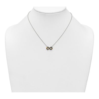 Sterling Silver Beaded Infinity Pendant Necklace – view 4