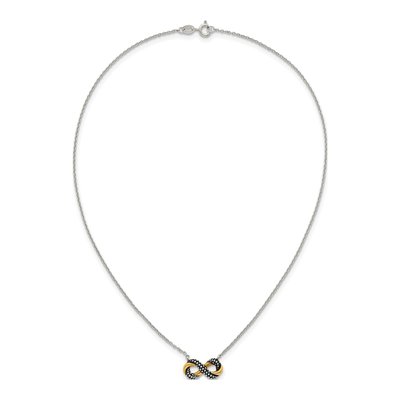 Sterling Silver Beaded Infinity Pendant Necklace – view 5