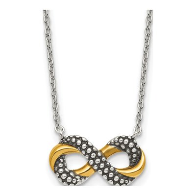 Sterling Silver Beaded Infinity Pendant Necklace