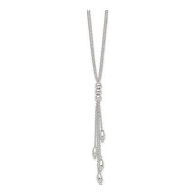 Sterling Silver 1.3mm Beaded Multi-Strand Lariat Cable Chain – view 3