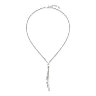 Sterling Silver 1.3mm Beaded Multi-Strand Lariat Cable Chain – view 5