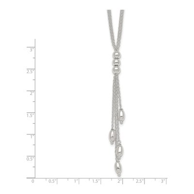 Sterling Silver 1.3mm Beaded Multi-Strand Lariat Cable Chain – view 6