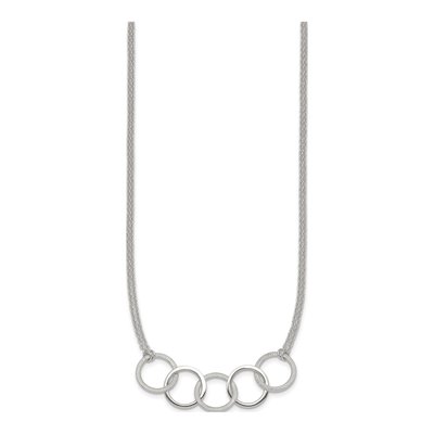 Sterling Silver Interlinking Circles Pendant Necklace – view 3