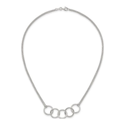 Sterling Silver Interlinking Circles Pendant Necklace – view 5