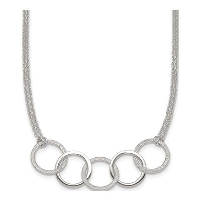 Sterling Silver Interlinking Circles Pendant Necklace