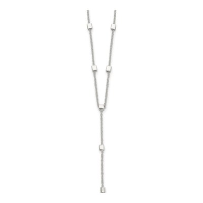 Sterling Silver 1.2mm Cube Lariat Cable Chain