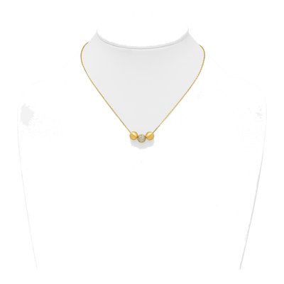 Gold-Plated Sterling Silver CZ Pendant Necklace – view 4