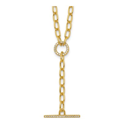 Gold-Plated Sterling Silver 3.6mm Lariat Paperclip Chain