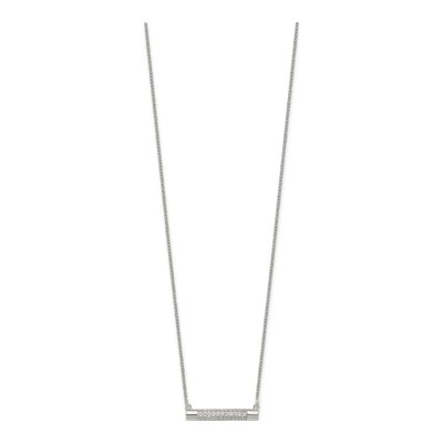 Sterling Silver CZ Bar Pendant Necklace – view 3