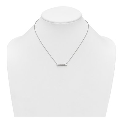 Sterling Silver CZ Bar Pendant Necklace – view 4