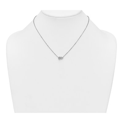 Sterling Silver CZ Heart Pendant Necklace – view 4