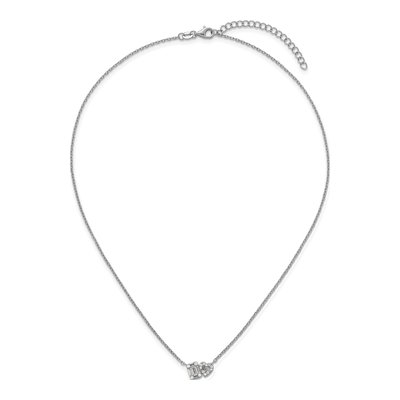 Sterling Silver CZ Heart Pendant Necklace – view 5