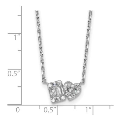 Sterling Silver CZ Heart Pendant Necklace – view 6