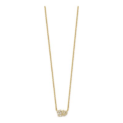 Gold-Plated Sterling Silver CZ Heart Pendant Necklace – view 3