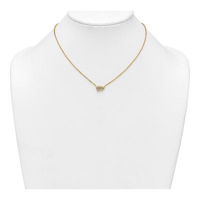 Gold-Plated Sterling Silver CZ Heart Pendant Necklace – view 4