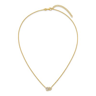 Gold-Plated Sterling Silver CZ Heart Pendant Necklace – view 5