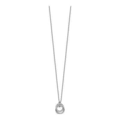 Sterling Silver CZ Triple Circle Pendant Necklace – view 3