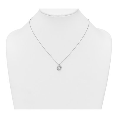 Sterling Silver CZ Triple Circle Pendant Necklace – view 4